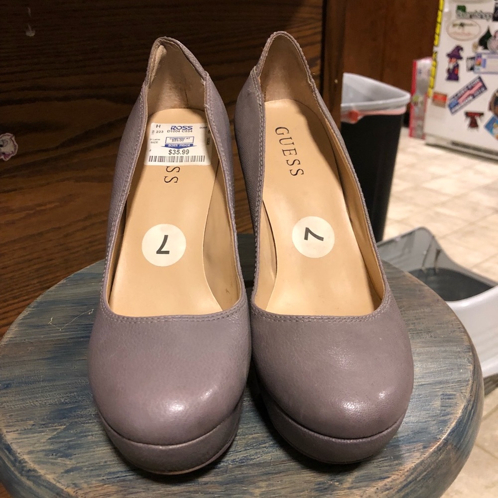 Grey Heels with a dainty stud detail in back